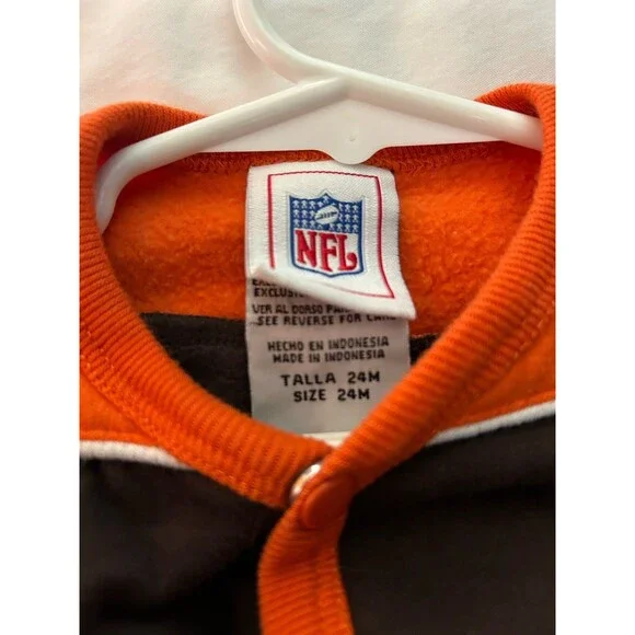 Cleveland Browns NFL Romper / Coverall — Brown & Orange Vintage 24 Months - Picture 3 of 10